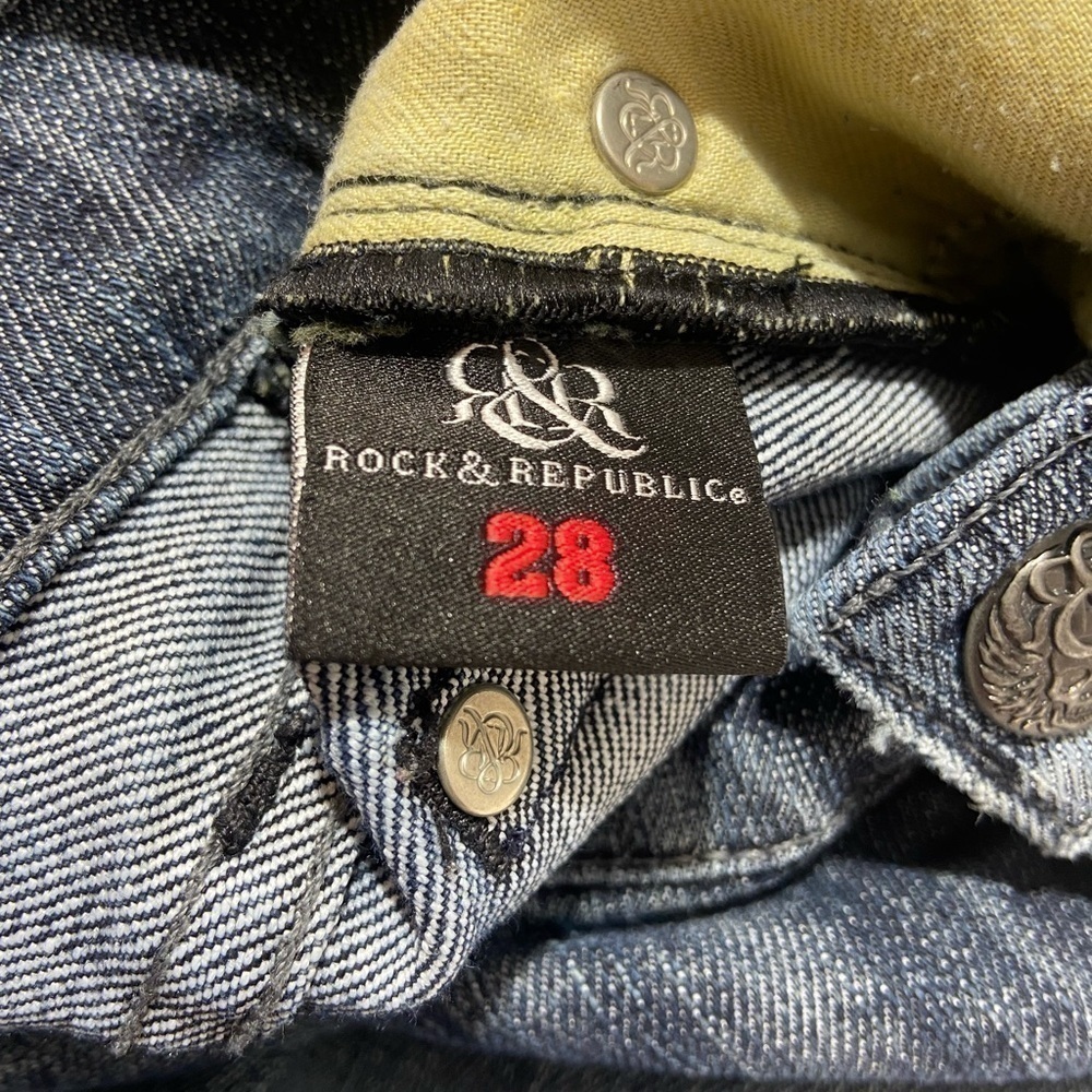 Rock & Republic Women 28 Low Rise Medium Wash Blue Jeans Boot Cut Stretch GUC - Picture 7 of 11